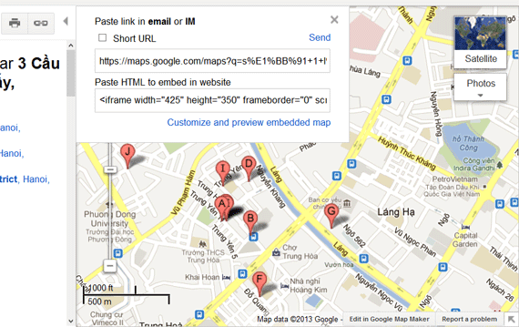 Bản đồ tương tác của google map