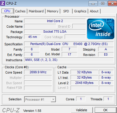 Phần mềm CPU-Z 1.58, Phần mềm xem cấu hình máy tính tốt nhất
