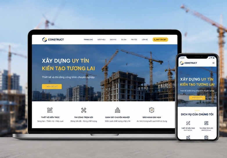 Giao diện website xây dựng chuyên nghiệp
