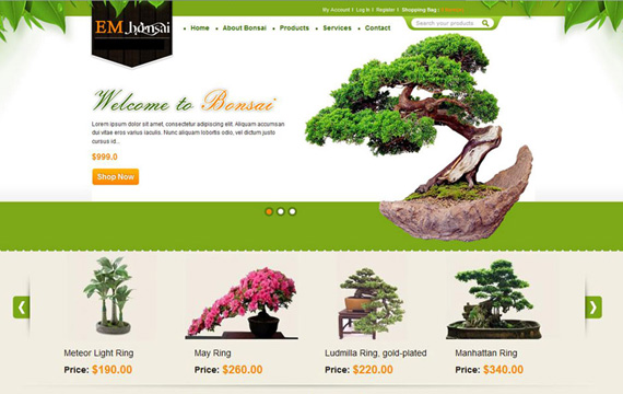 Mẫu thiết kế web bonsai