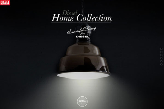 Website Diesel Home Collection thiết kế non-navigation