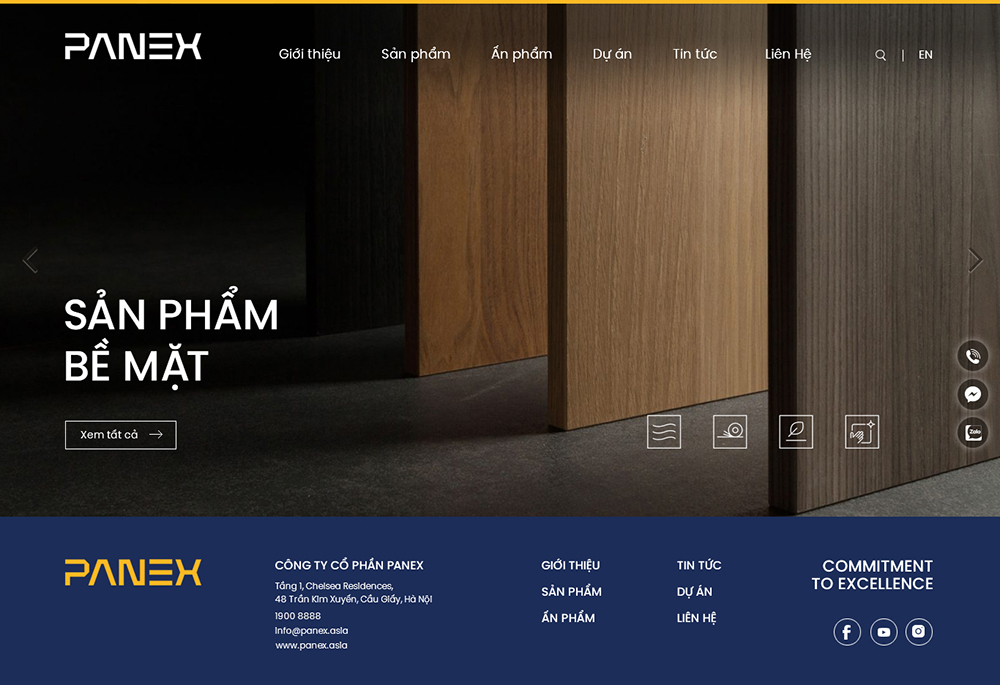 Giao diện website Panex