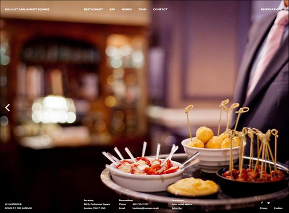 Website nhà hàng Roux at Parliament Square
