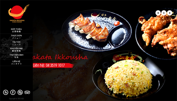 Website nhà hàng Nhật Bản Hakata Ikkousha