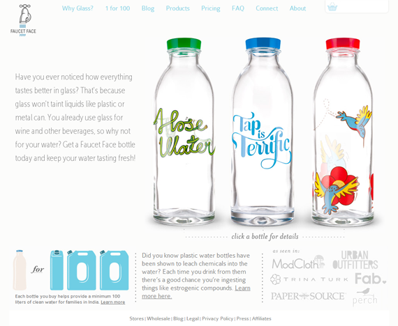 Mẫu website bán chai đựng nước