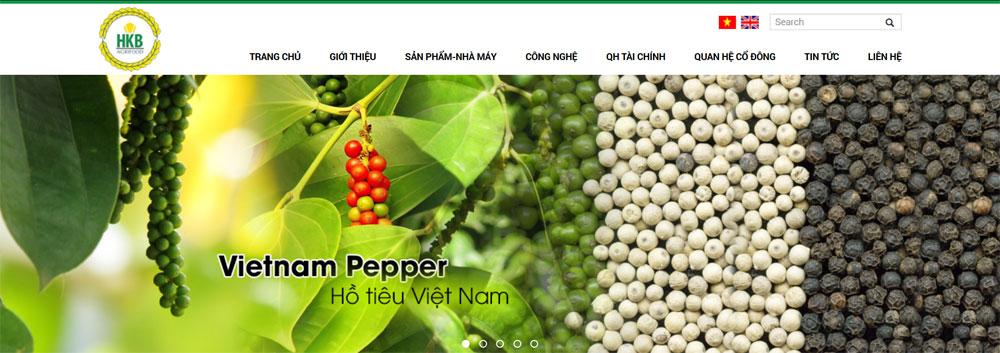 Giao diện website công ty cp nông nghiệp và thực phẩm Hà Nội-Kinh Bắc tại ADC