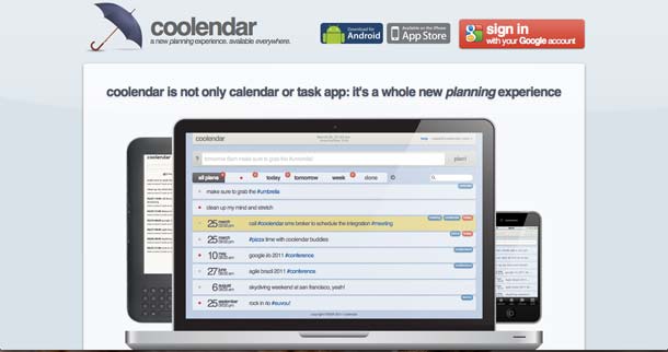 thiết kế website Coolendar bằng html5