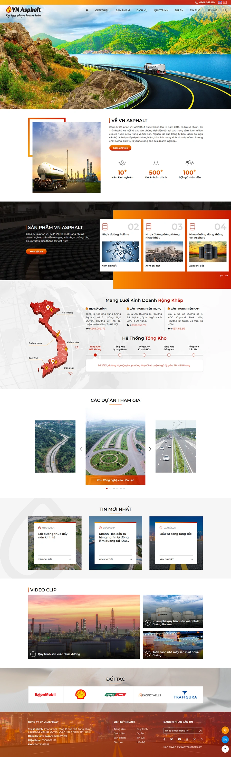 Giao diện web vnasphalt