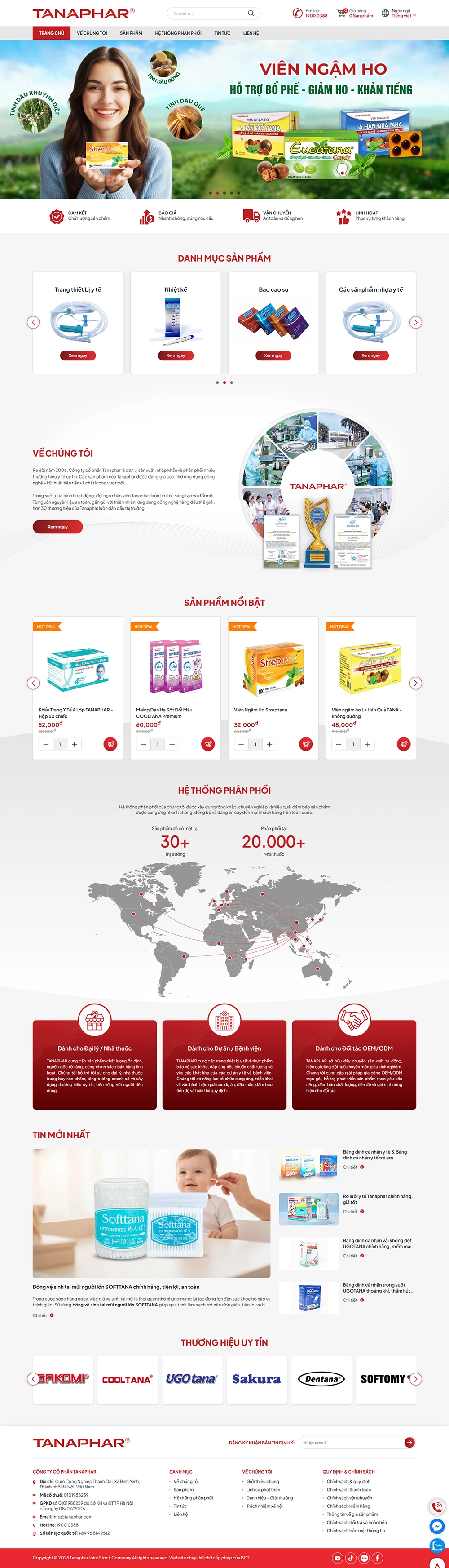 Giao diện website tanaphar
