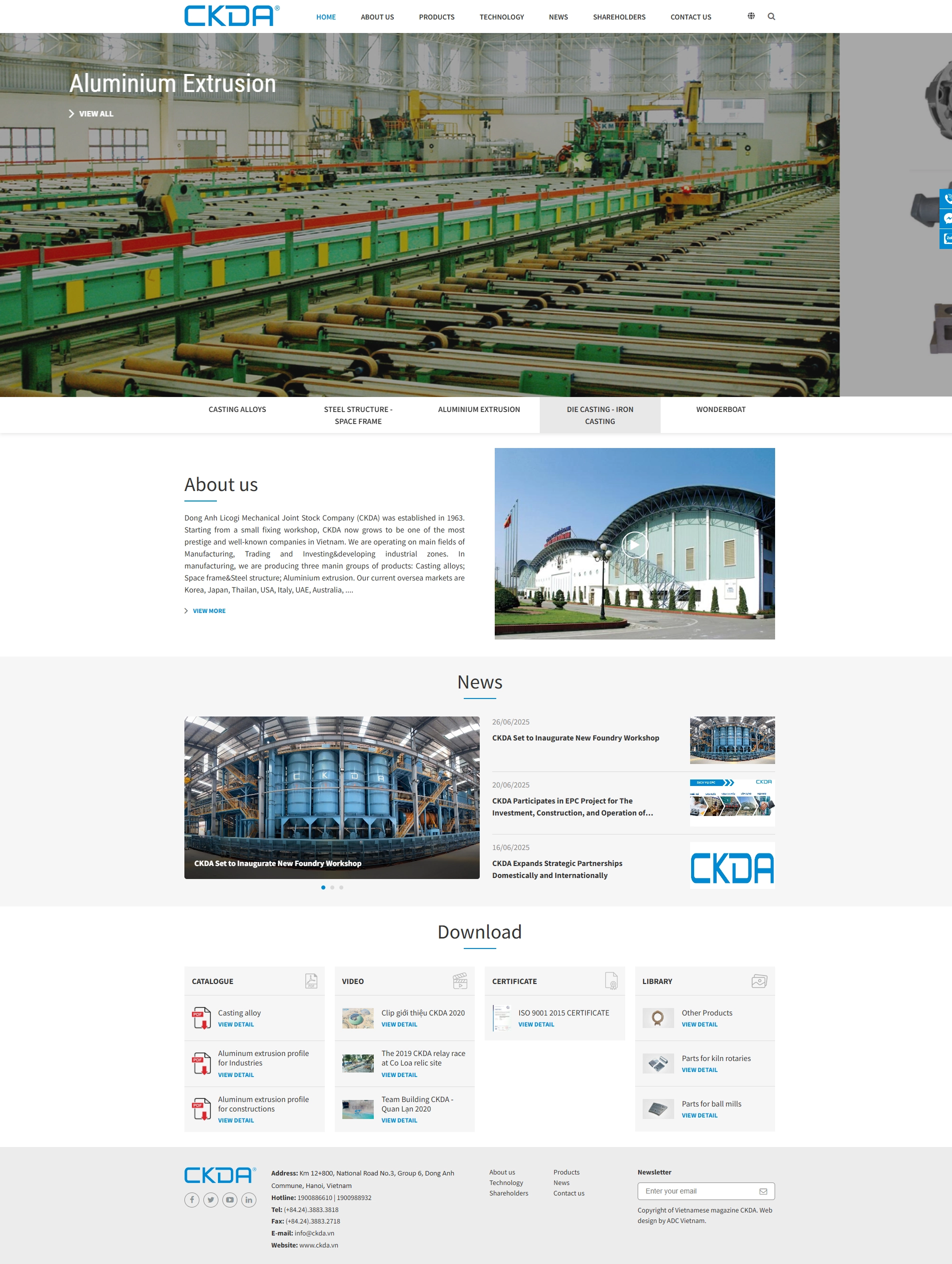Thiết kế web cho Công ty Cơ Khí Đông Anh