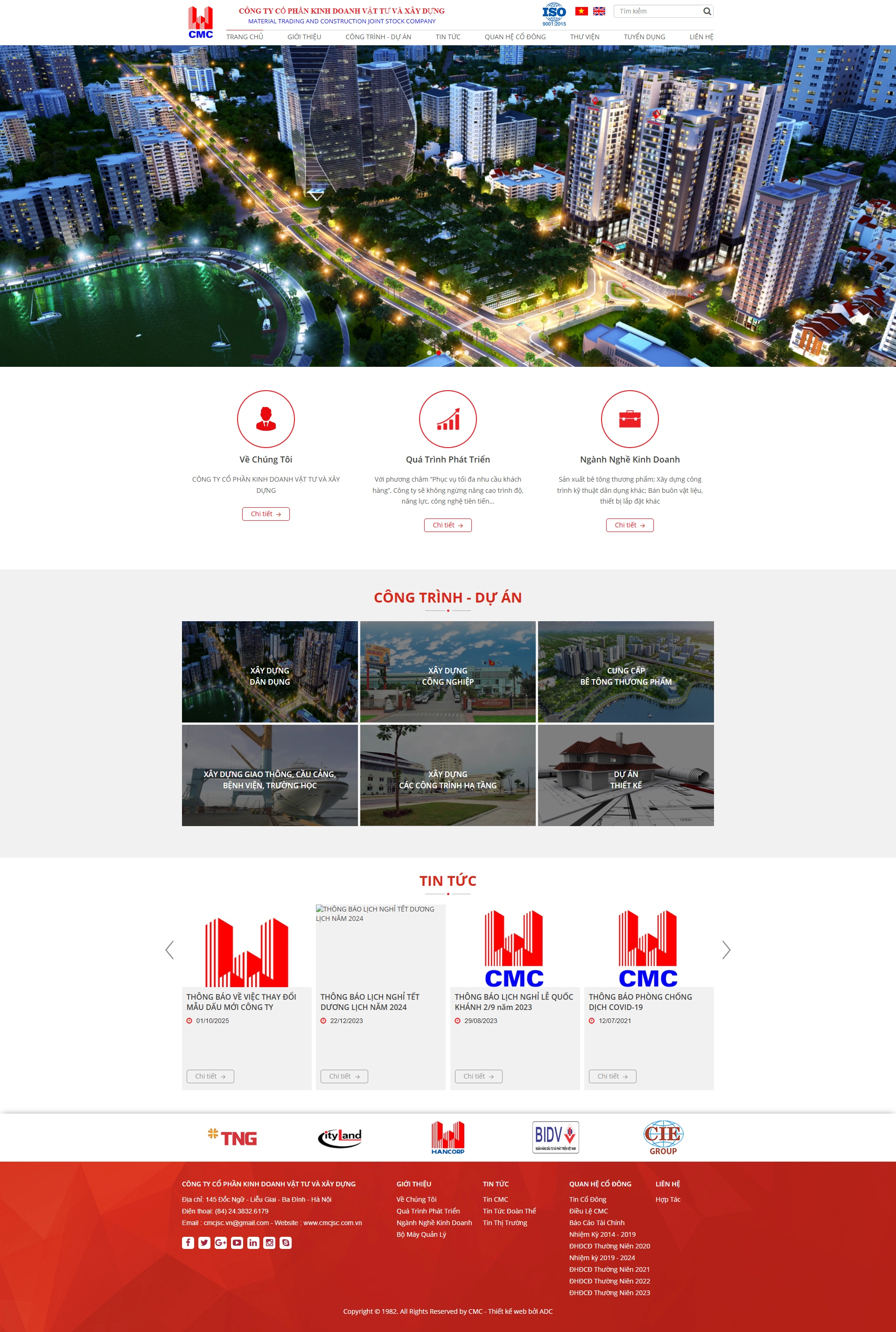 Thiết kế web cho Công ty cổ phần kinh doanh vật tư và xây dựng CMC