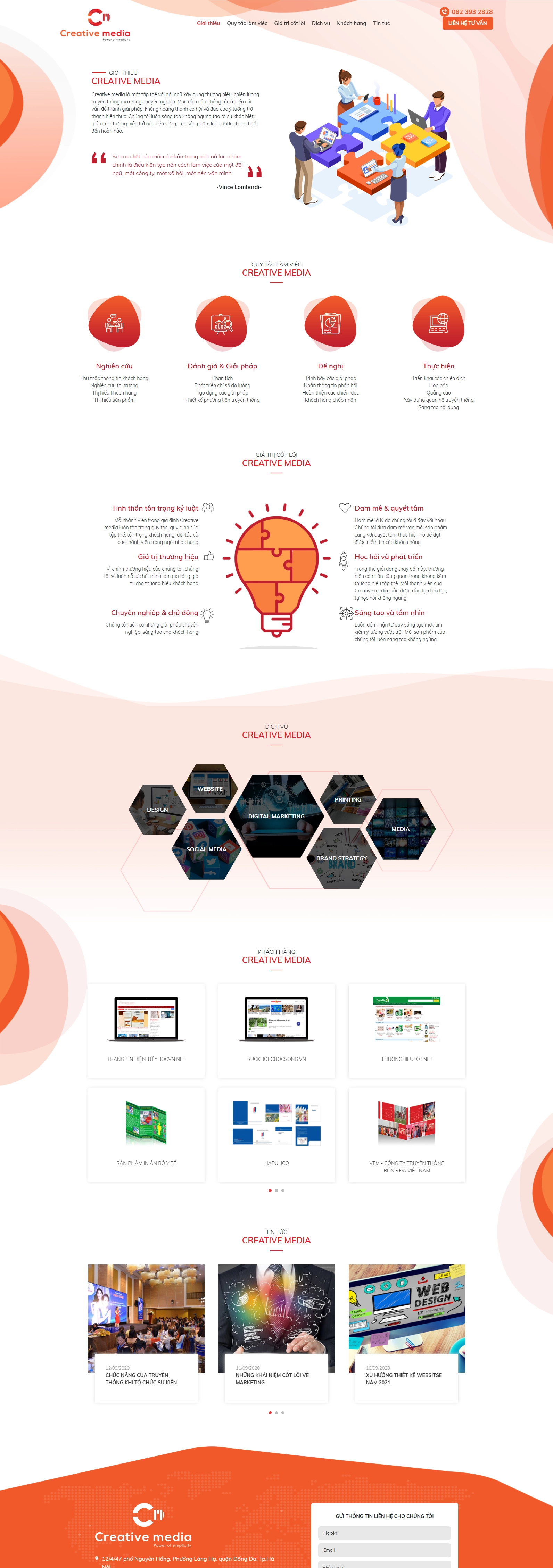 Thiết kế web cho công ty Creative Media