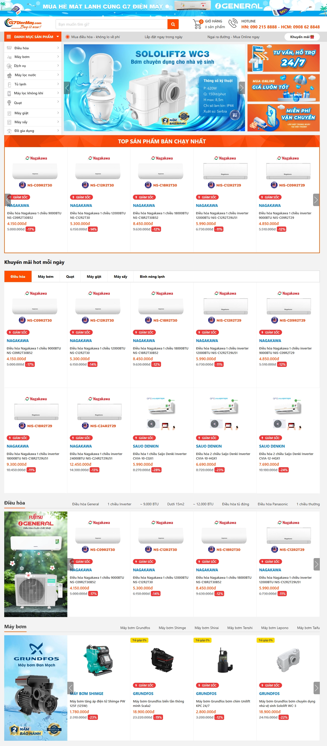 Thiết kế web cho Siêu thị Điện máy G7