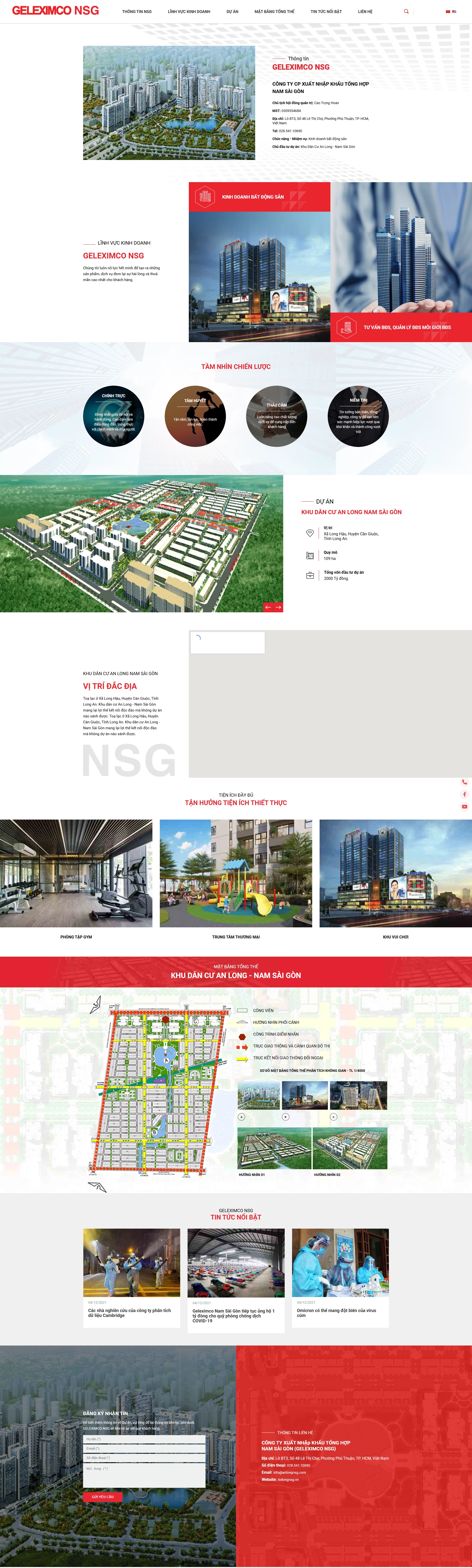 Thiết kế web cho Công ty Geleximco NSG