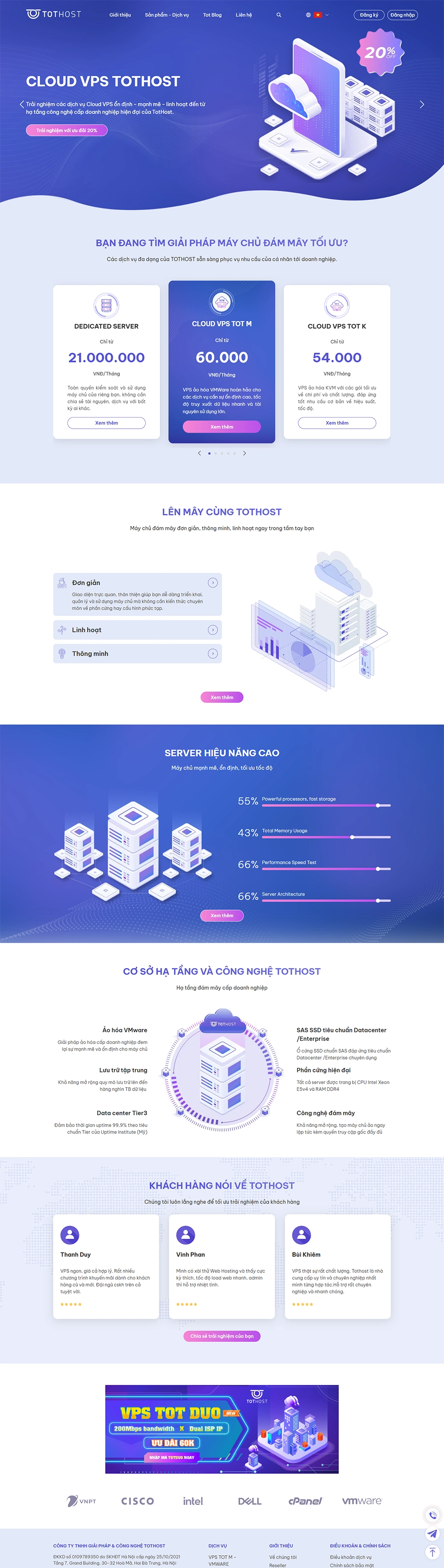 Thiết kế web cho Công Ty TNHH Giải Pháp & Công Nghệ TotHost