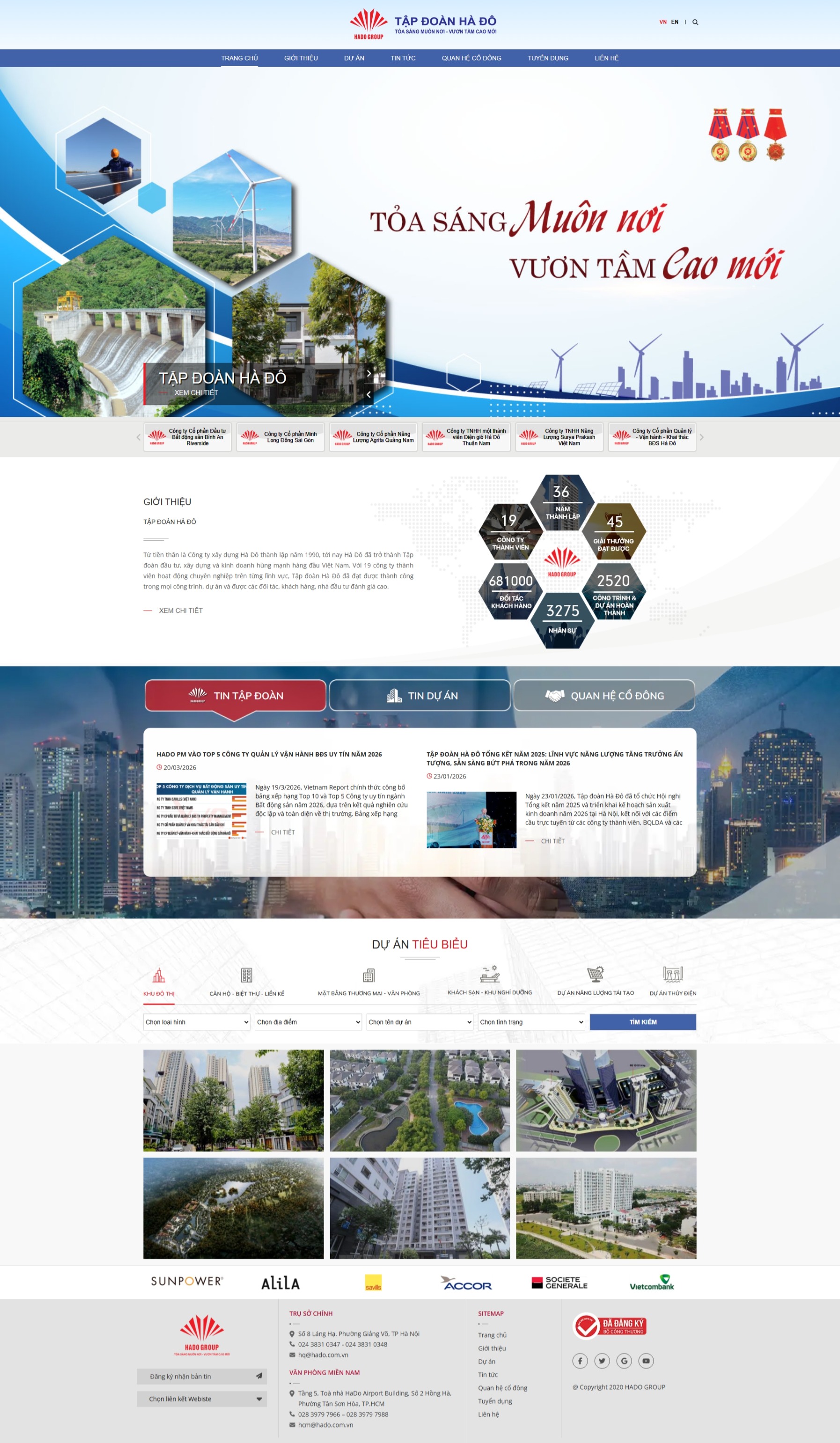 Thiết kế web cho Tập đoàn HADO 
