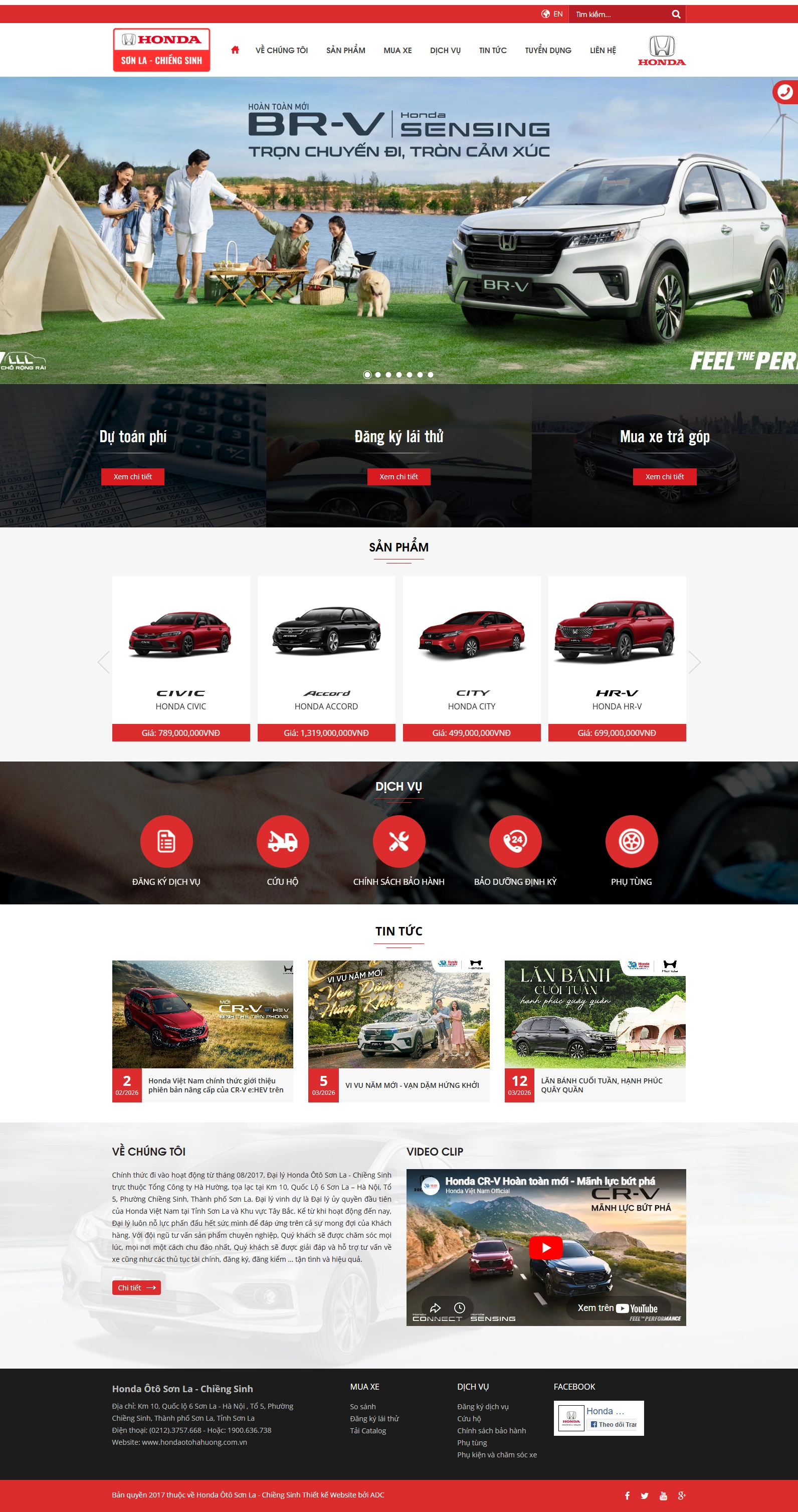 Thiết kế web cho Honda Ôtô Hà Hường