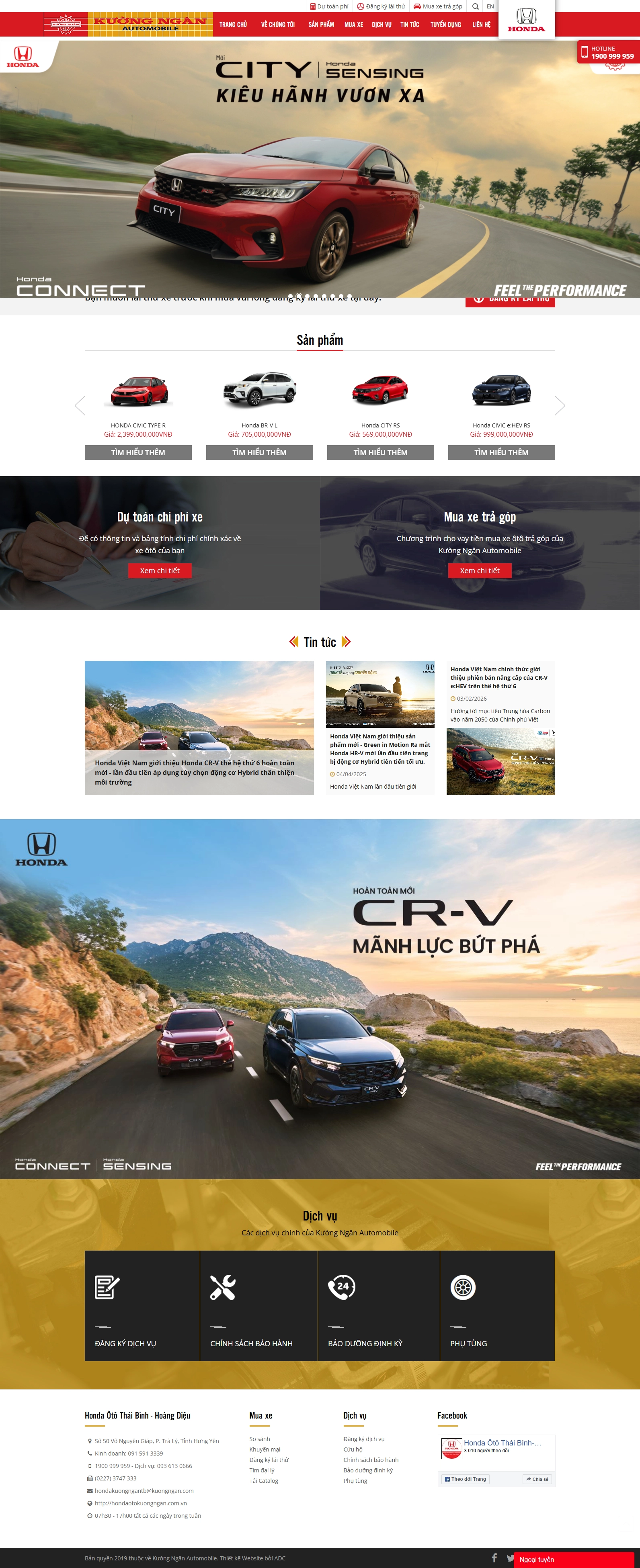 Thiết kế web cho Honda Kường Ngân