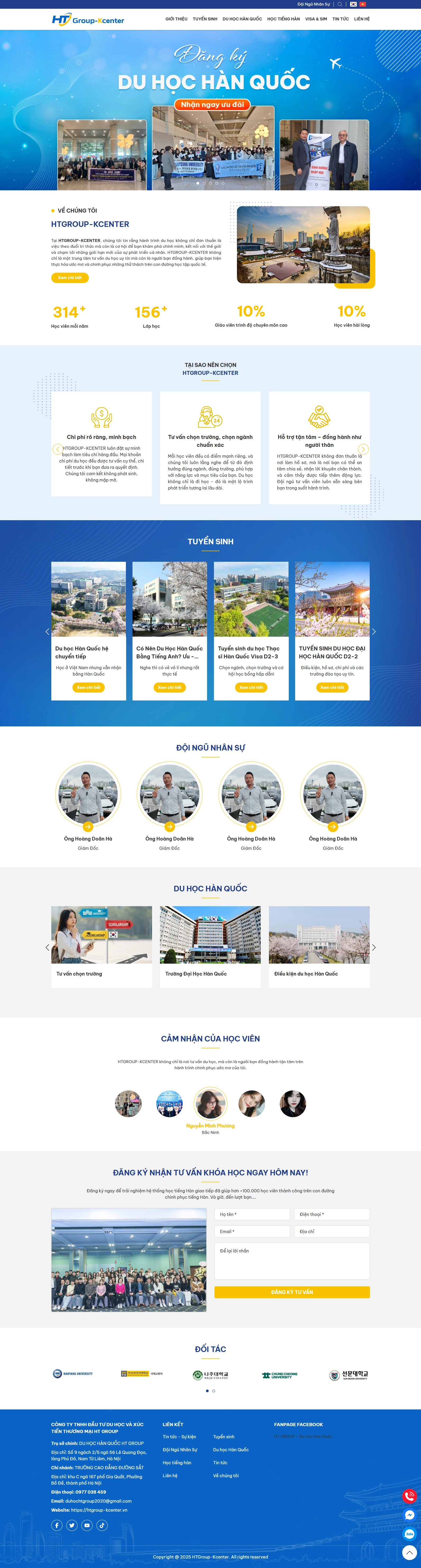 Thiết kế web cho công ty TNHH đầu tư du học Và xúc tiến thương mại HT Group