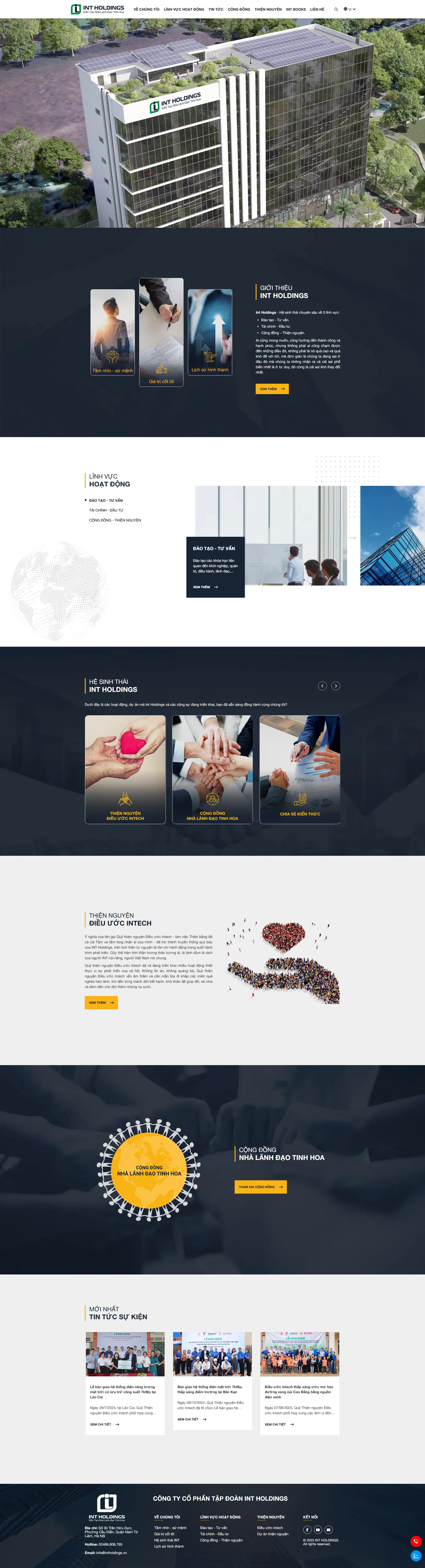 Thiết kế web cho Công ty cổ phần tập đoàn Int Holdings