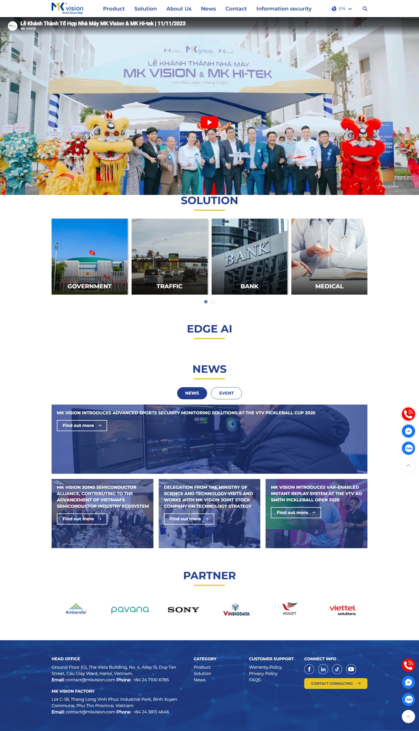 Thiết kế web cho Công ty cổ phần MK Vision