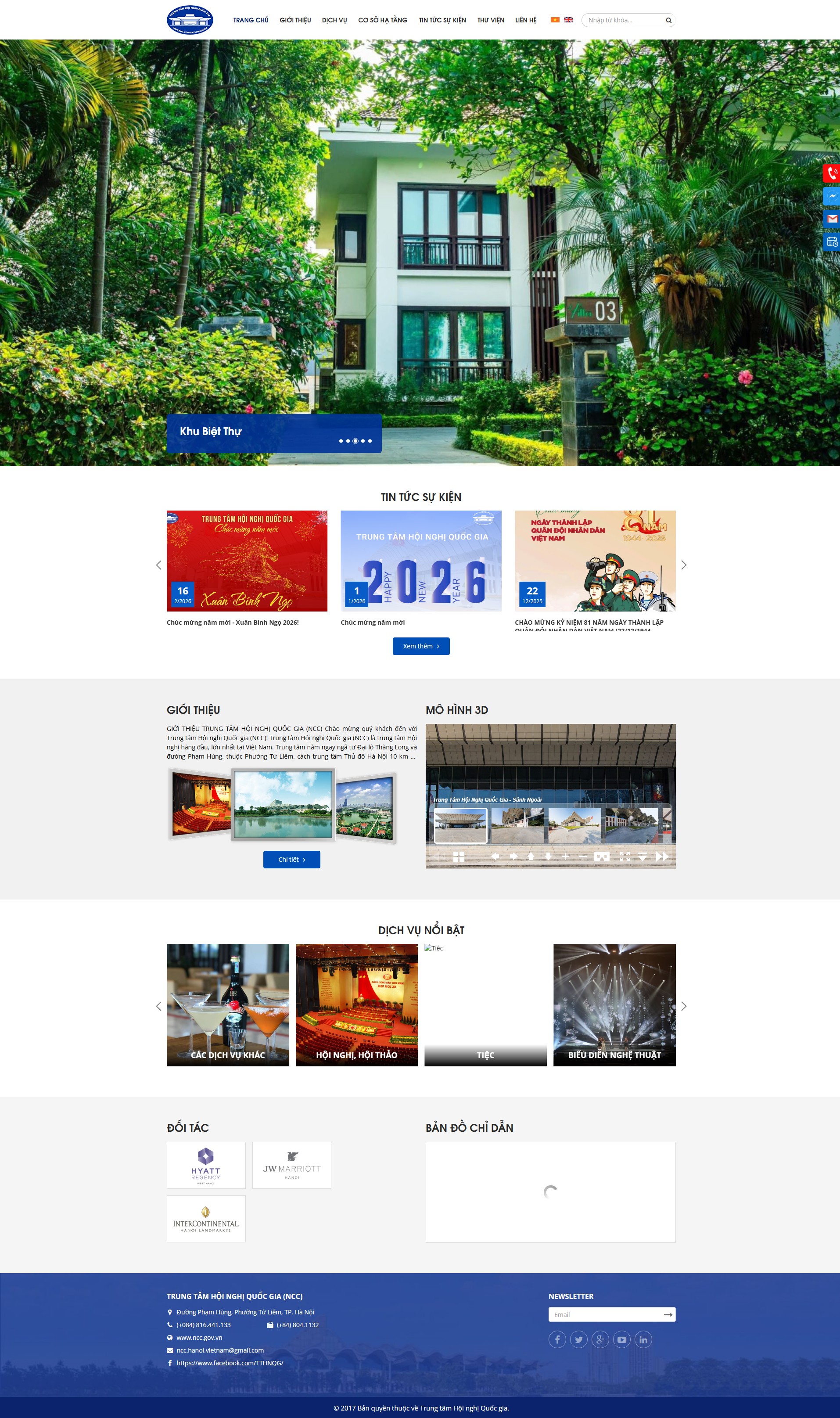 Thiết kế web cho Trung Tâm Hội Nghị Quốc Gia (NCC)