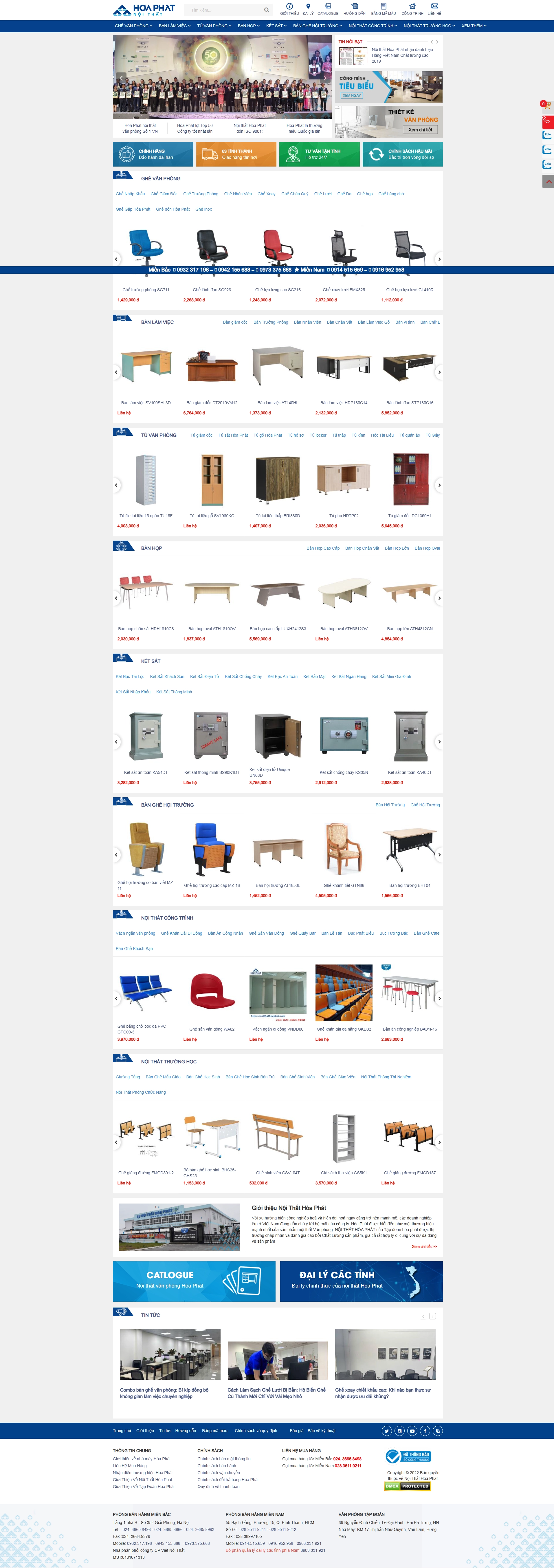 Thiết kế website Nội thất Hòa Phát