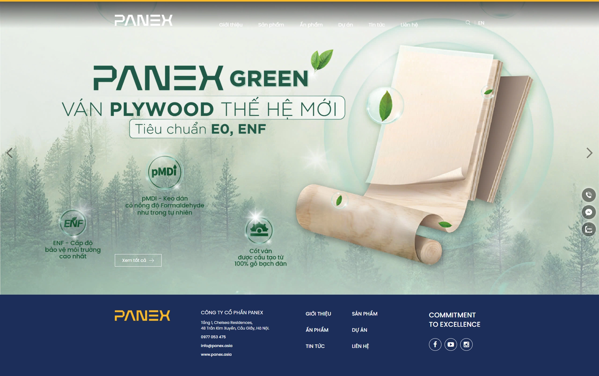 Thiết kế web cho Công ty CP Panex