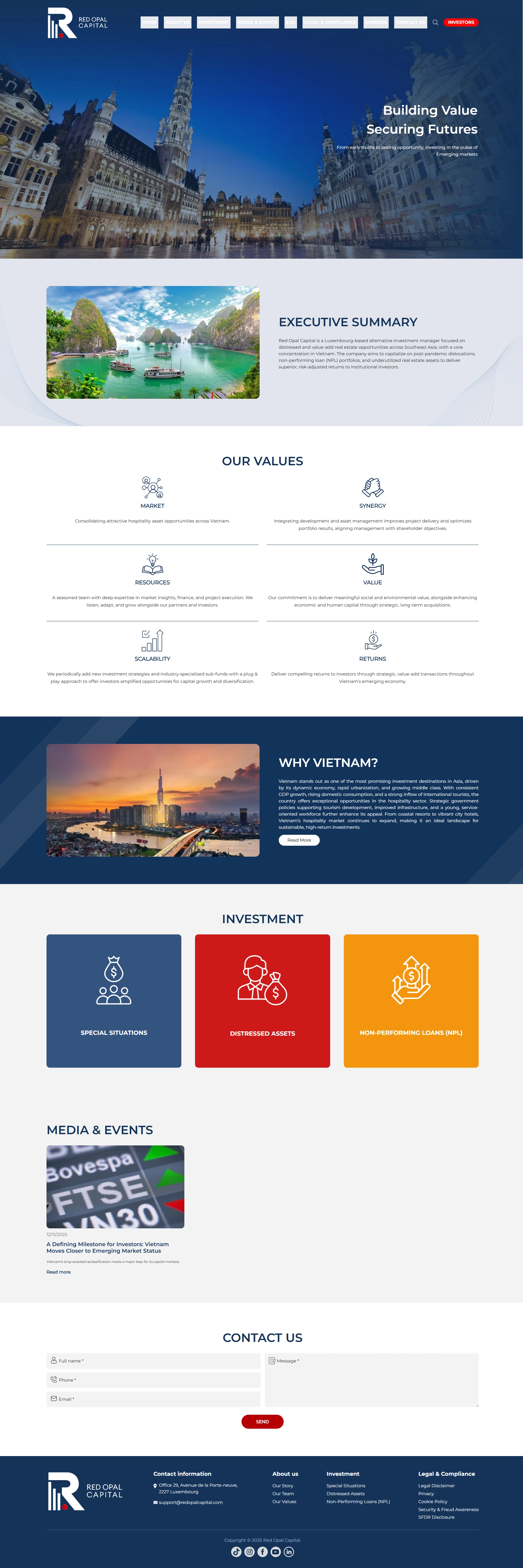 Thiết kế web cho Red Opal Capital