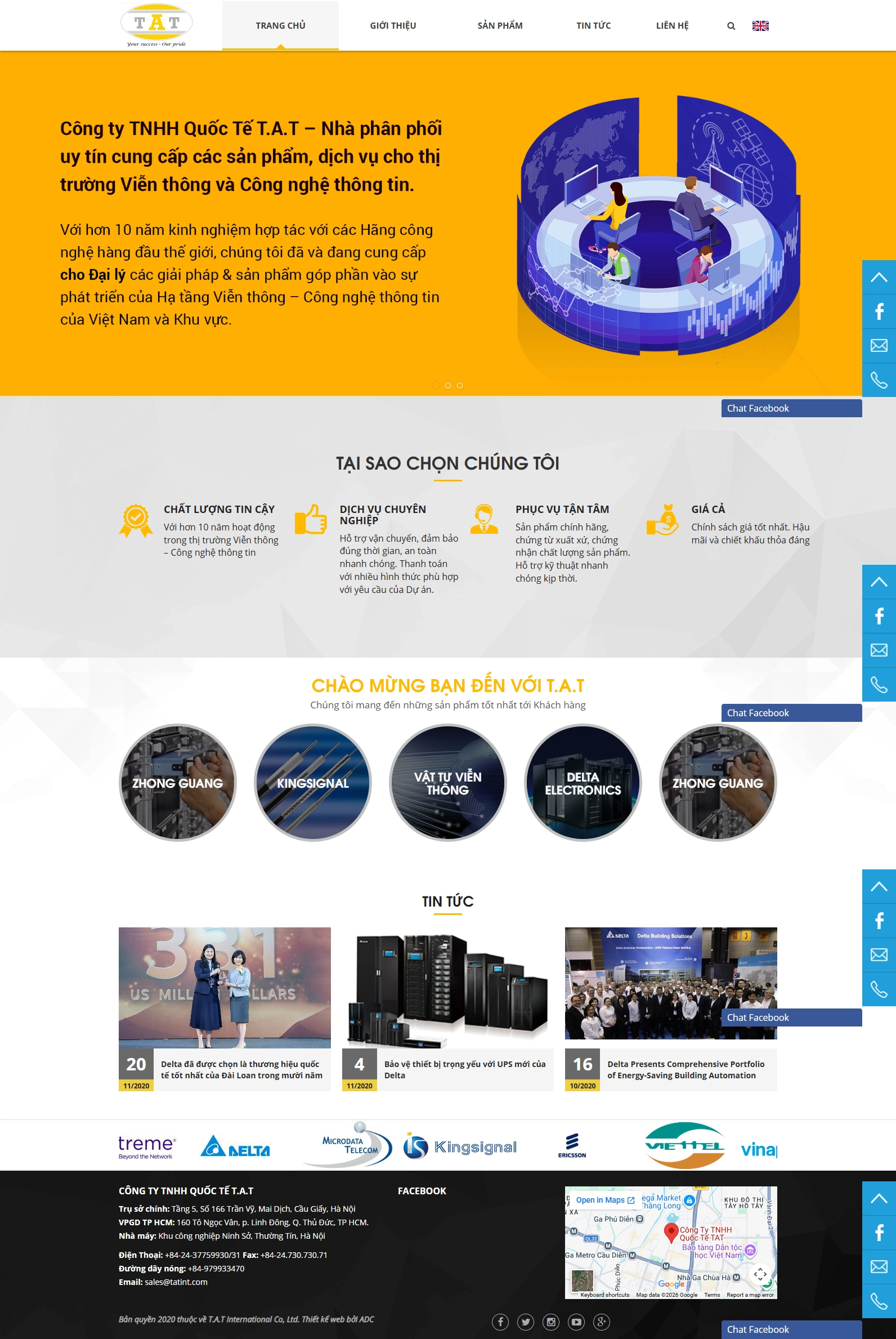 Thiết kế web cho Công ty TNHH Quốc tế T.A.T