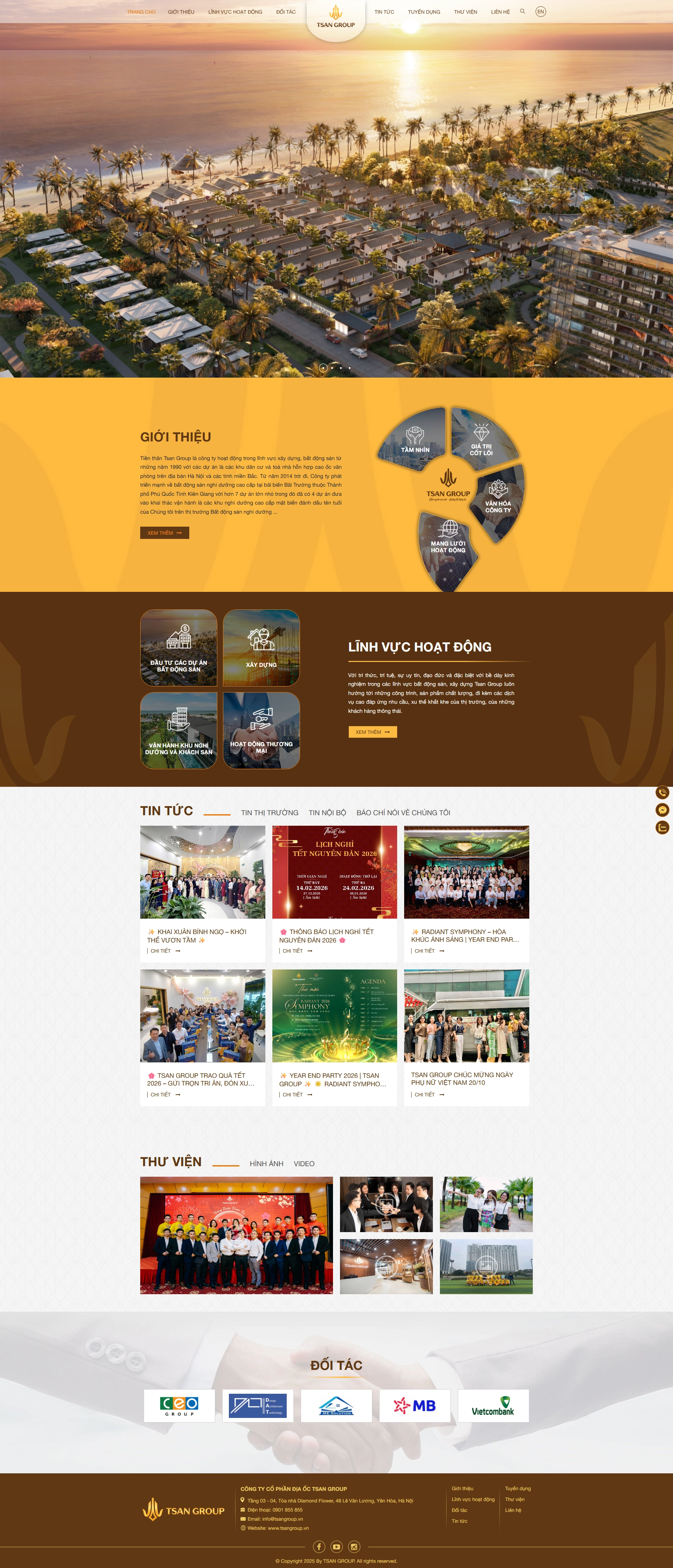 Thiết kế web cho Công Ty Cổ Phần Địa Ốc Tsan Group