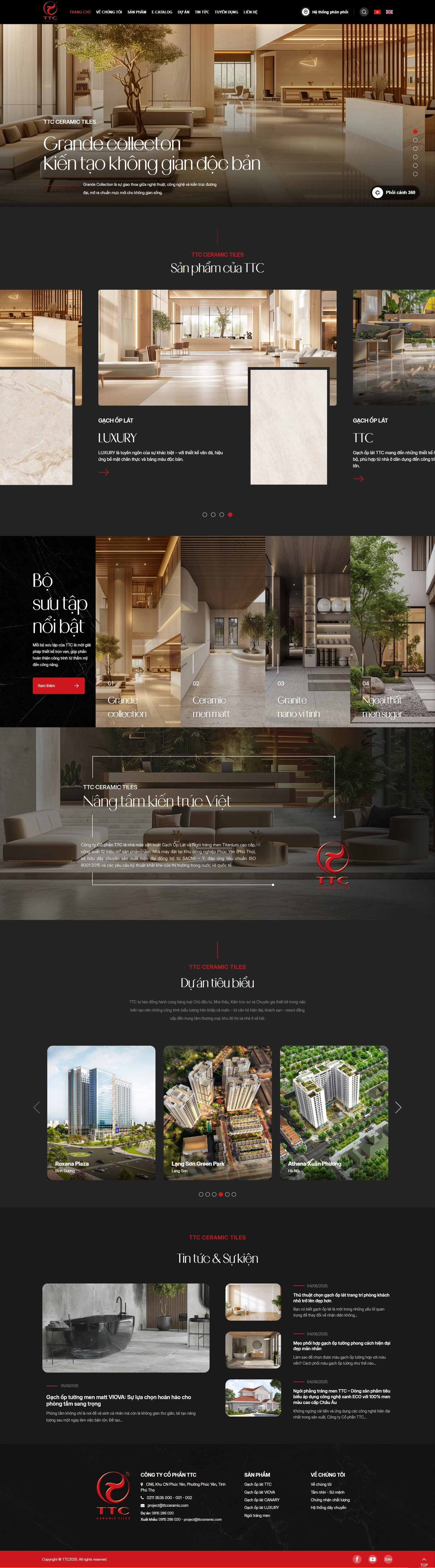 Thiết kế web cho Công ty TTC