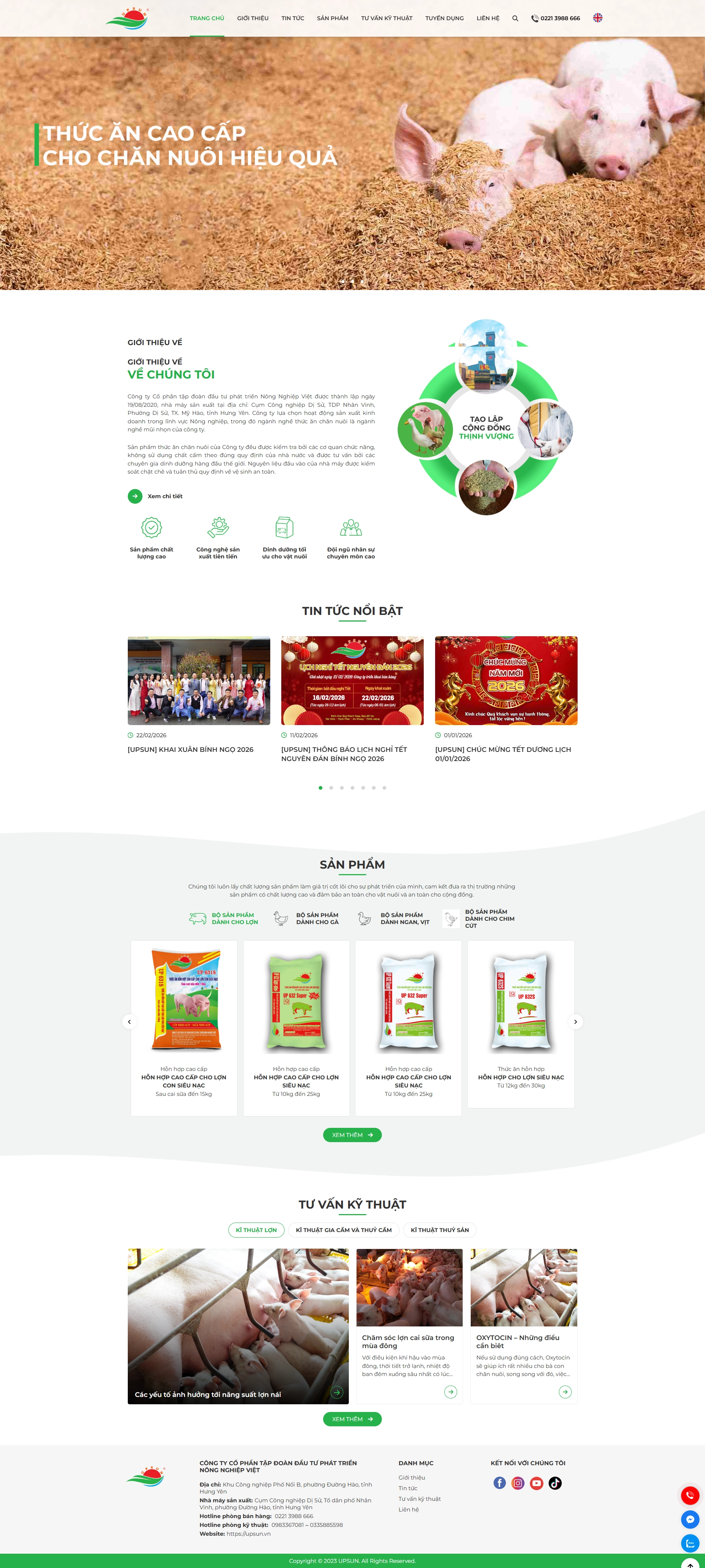 Thiết kế website cho Công ty CP tập đoàn đầu tư phát triển Nông Nghiệp Việt
