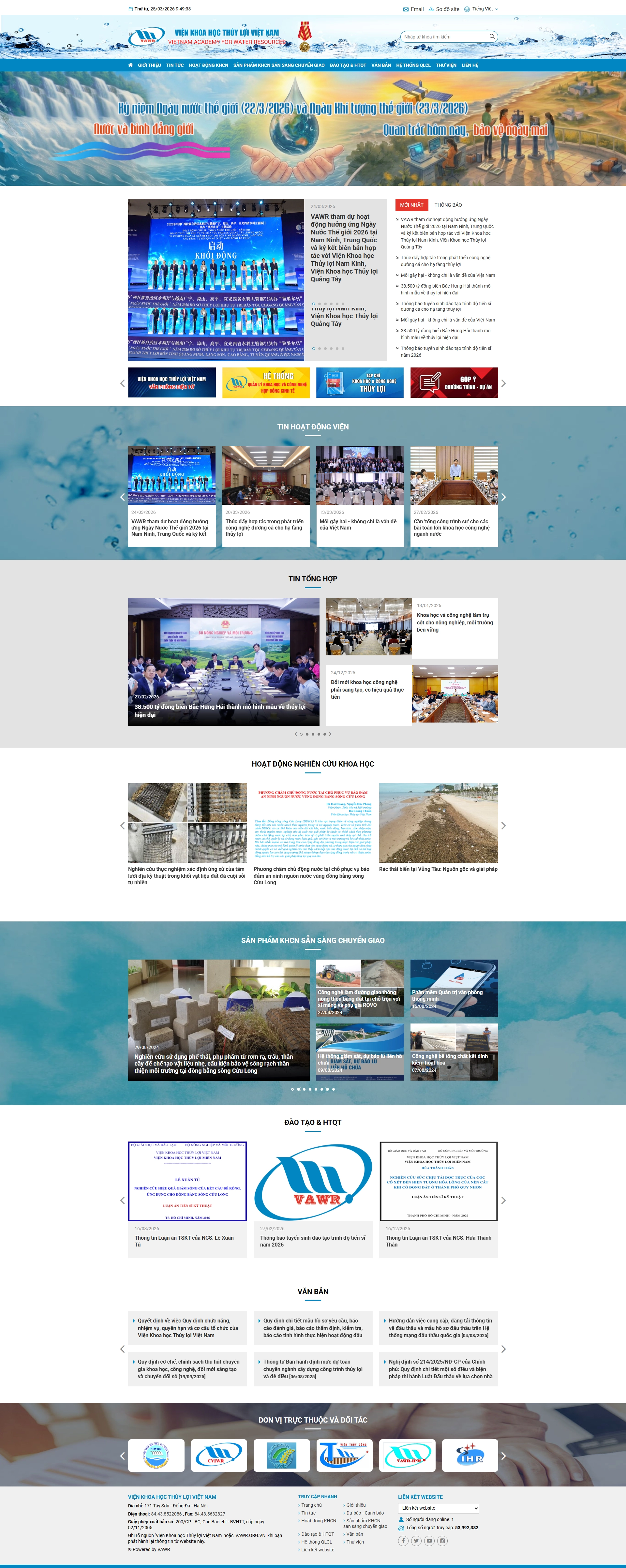 Thiết kế web cho Viện Khoa học Thủy lợi Việt Nam