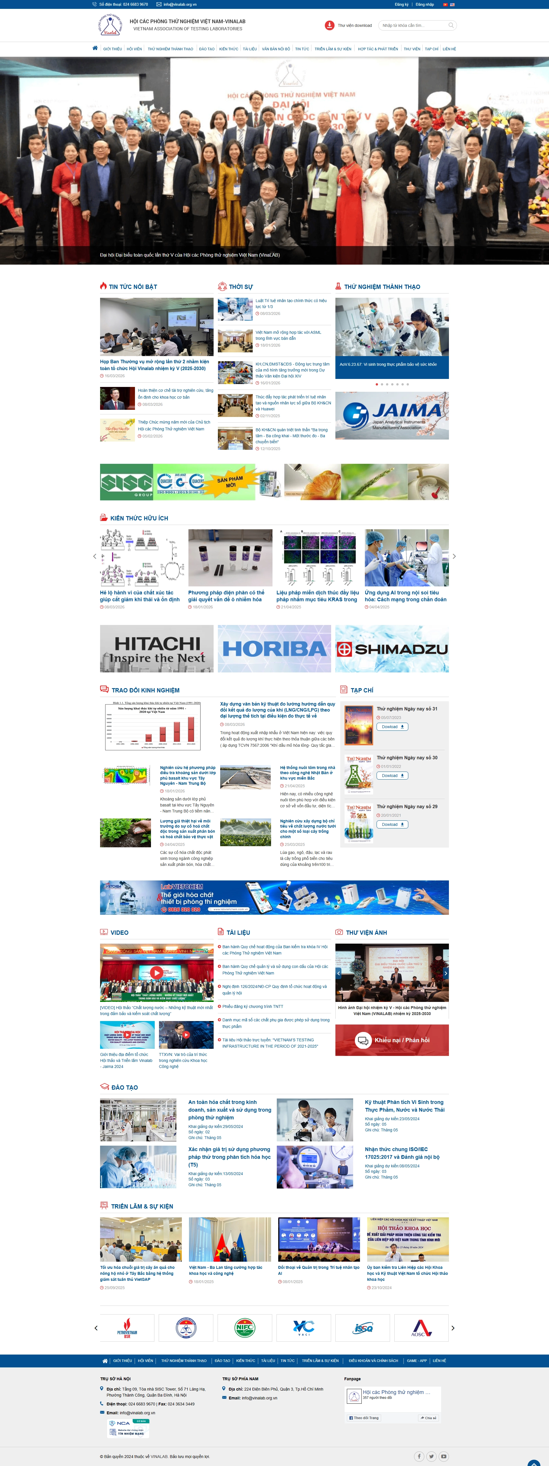 Thiết kế web cho Hội các Phòng thử nghiệm Việt Nam - Vinalab