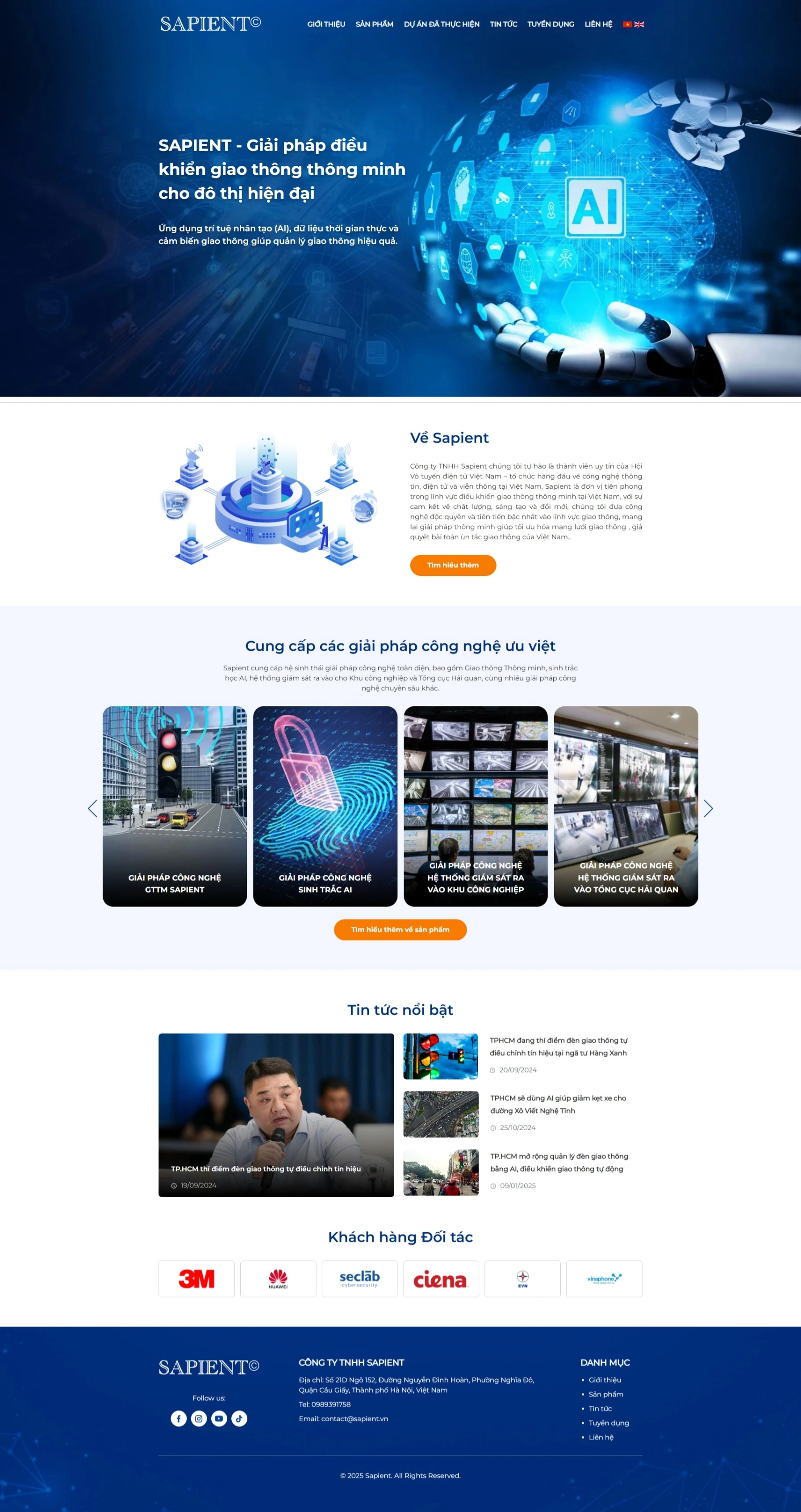 Thiết kế web cho công ty TNHH Sapient