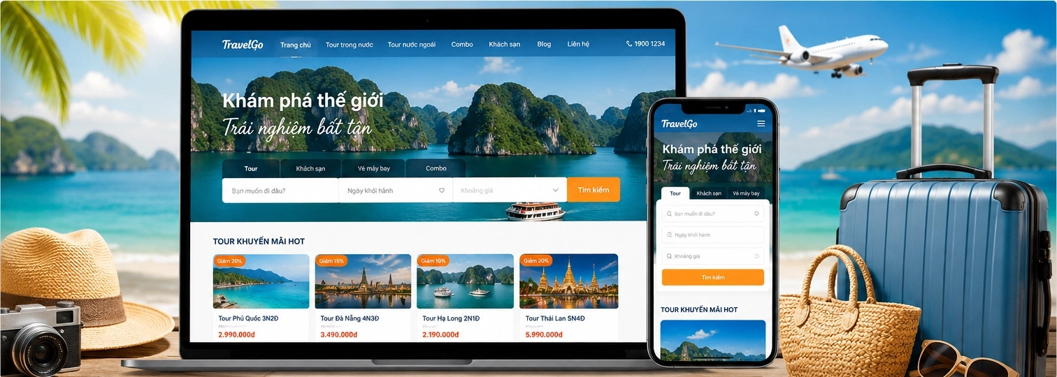 Giao diện website du lịch hiện đại