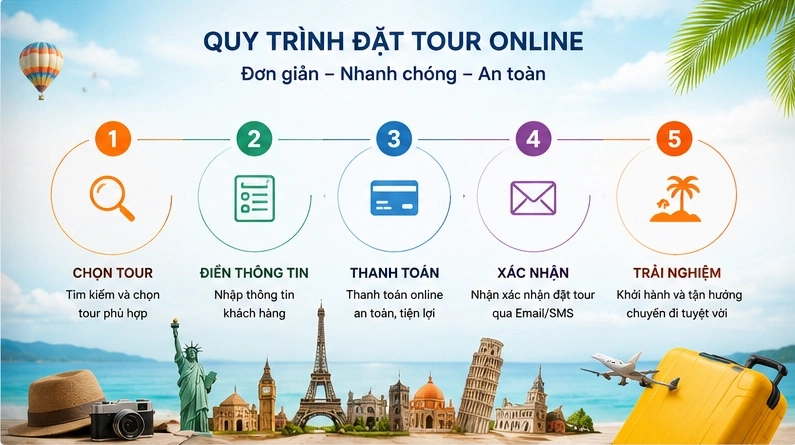 Quy trình đặt tour online