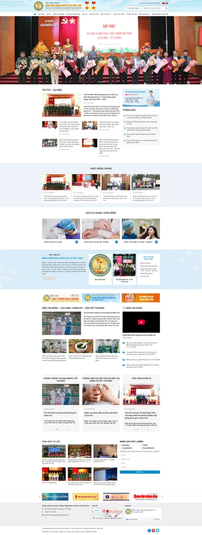 Thiết kế web cho Bệnh Viện Bỏng Quốc Gia Lê Hữu Trác