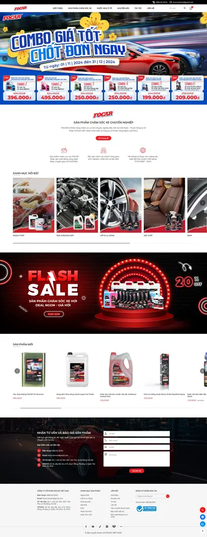 Thiết kế web cho Công Ty CP Focar Việt Nam
