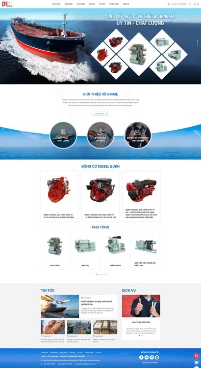Thiết kế web cho Công ty Cổ phần Vật tư và Thiết bị Hàng hải Toàn cầu (GMME)