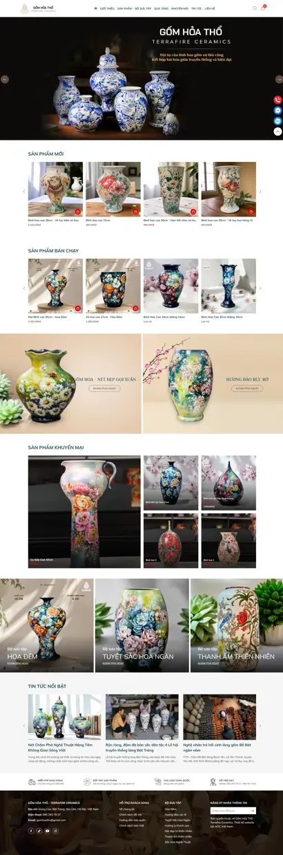 Thiết kế web cho Gốm Hỏa Thổ