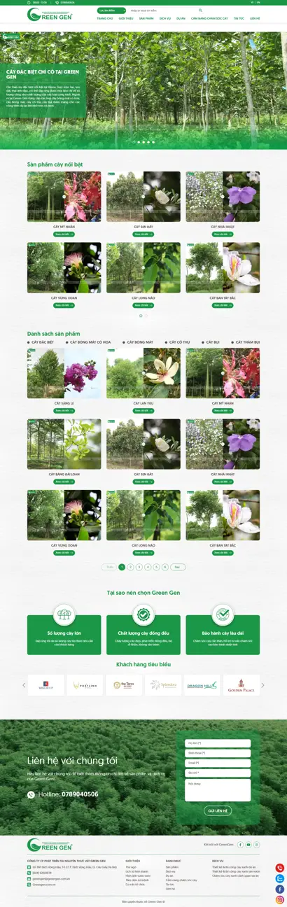Thiết kế website cho Công ty Cổ phần Phát triển Tài nguyên Thực vật Green Gen