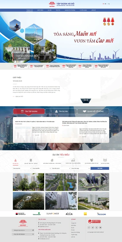 Thiết kế web cho Tập đoàn HADO 