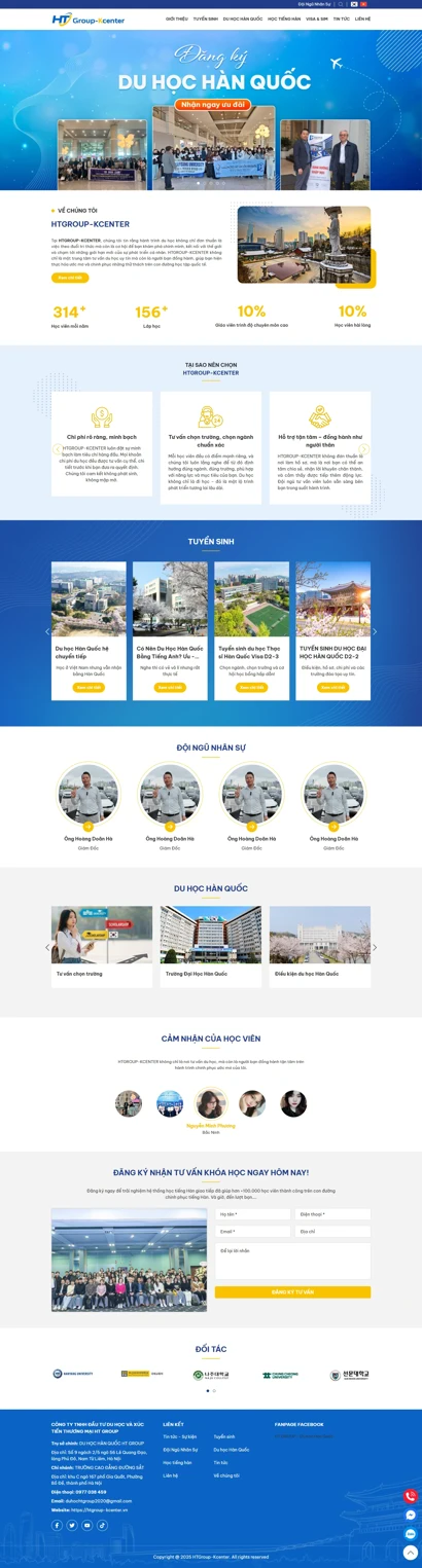 Thiết kế web cho công ty TNHH đầu tư du học Và xúc tiến thương mại HT Group