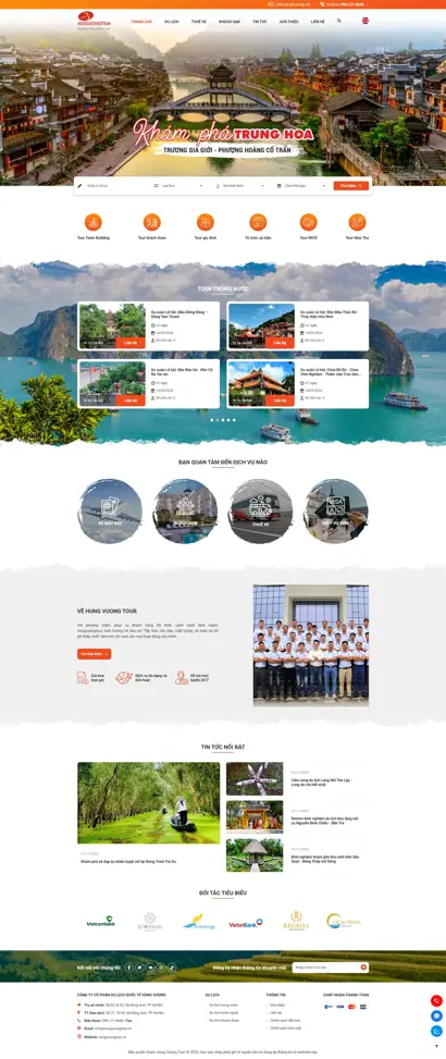 Thiết kế web cho Công ty CP du lịch quốc tế Hùng Vương