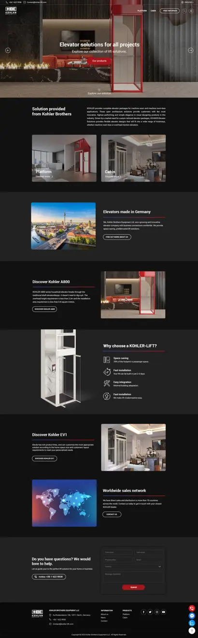 Thiết kế web cho Công ty TNHH Thiết bị Kohler Brothers