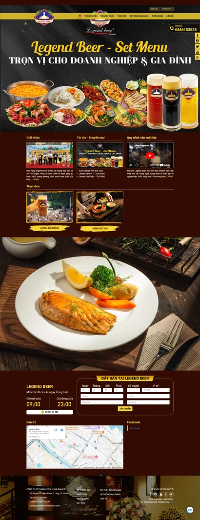 Thiết kế web cho Legend beer Brewhouse