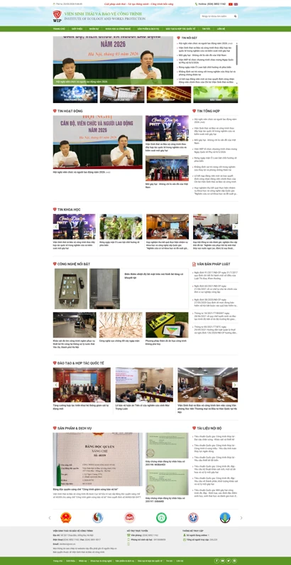 Thiết kế web cho Viện Sinh thái và Bảo vệ công trình (WIP)