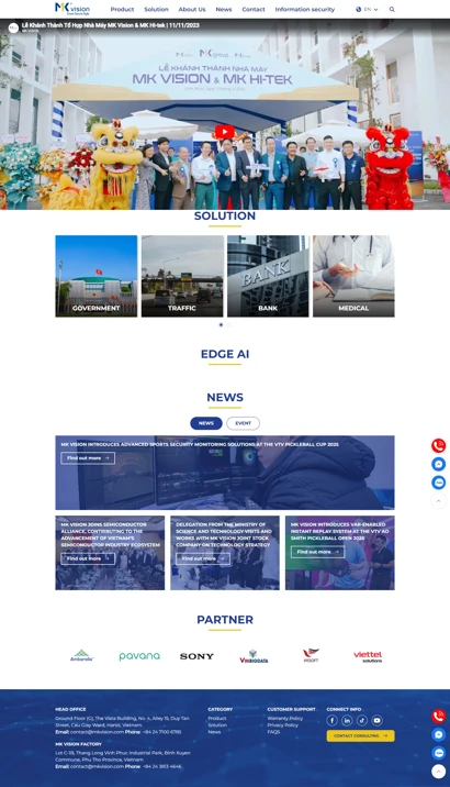 Thiết kế web cho Công ty cổ phần MK Vision